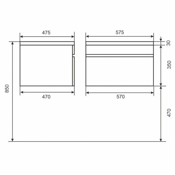 Тумба под раковину для ванной подвесная Uperwood Eva 57х47х35 см, Дуб Харбор Белый, выдвижной ящик #3