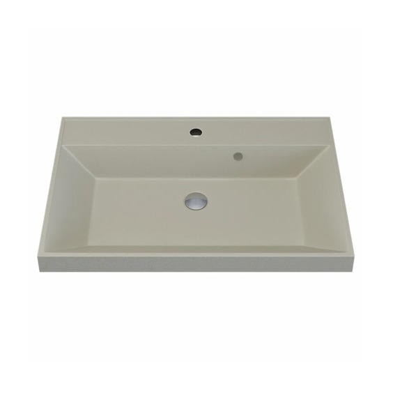 Раковина для ванной кварцевая Uperwood Classic Quartz 70х45х15 см, бежевая матовая, лён #1