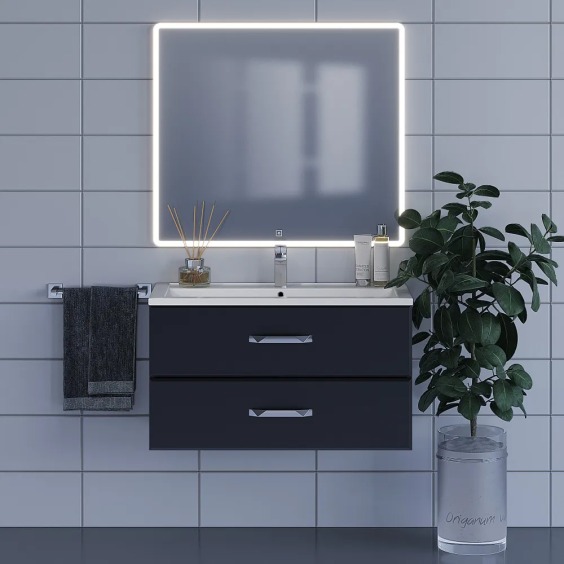 Зеркало для ванной с подсветкой Uperwood Foster 90х80 см, прямоугольное, сенсор/антизапотевание #4