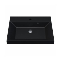 Раковина для ванной кварцевая Uperwood Classic Quartz 60х45х15 см, черная матовая, уголь