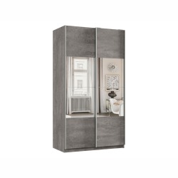 Шкаф-купе Смарт Зеркальная секция Бетон / Зеркало 240 см 120 см