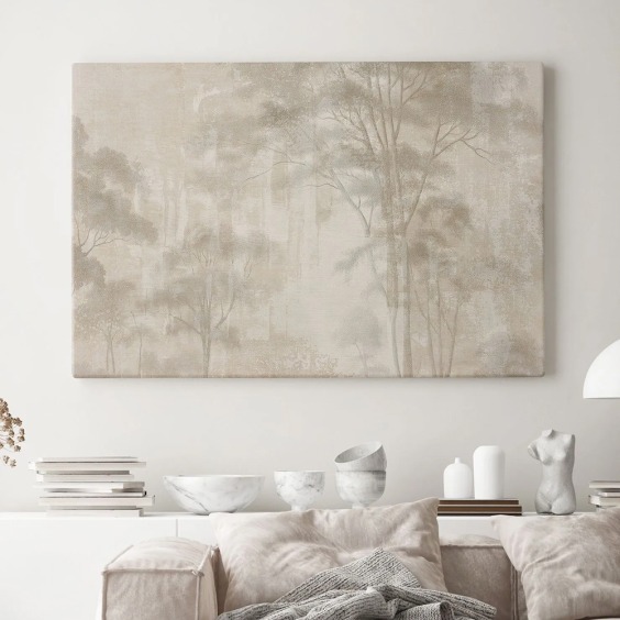 Интерьерная картина "Силуэт леса" на холсте, большая, размер 60х90 см #1