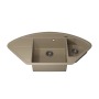 Кухонная мойка кварцевая Uperwood Quartz UPD-06-02, угловая двухсекционная, бежевый