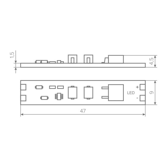 Выключатель AQ Switch сенсорный с диммером для установки в профиль 12/24V 60/120W #3