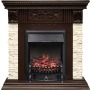 Каминокомплект Luxemburg (каменный) - Сланец/Темный дуб с очагом Fobos FX Black