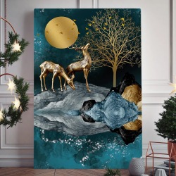 Интерьерная картина "Лунная пара" на холсте, большая, размер 60х40 см