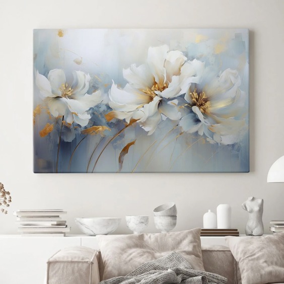 Интерьерная картина "Цветы Маркиза" на холсте, большая, размер 60х90 см #6