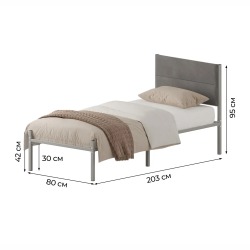 Комплект кровать Металика Б80Х200+Г4 Цвет Серый + 2 компл сп vel-RS-15-80