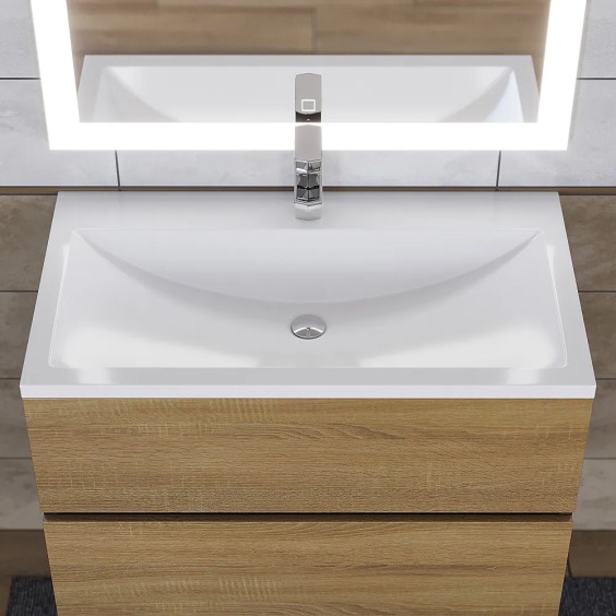 Раковина для ванной Uperwood Self 80х45х15 см, белая глянцевая #3