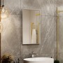 Зеркало настенное для ванной в белом алюминиевом профиле Uperwood Vizo 40*70 см, прямоугольное / Зеркало интерьерное, для прихожей