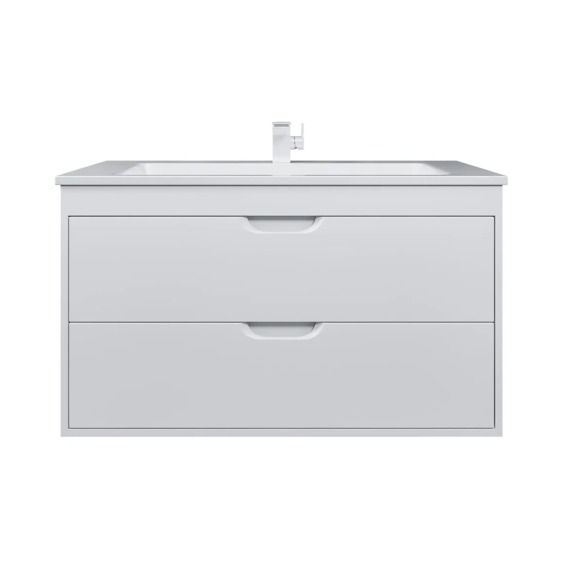 Тумба под раковину для ванной подвесная Uperwood Modul 95х44,4х55 см, белая матовая #1