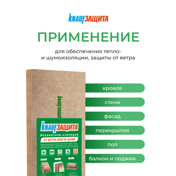 Кнауф МДВП Knauf Защита для кровли 1250х600х22 мм. 4 шт. уп #2