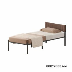 Комплект Лофт кровать 80х200 черная с коричневым чехлом тк 03