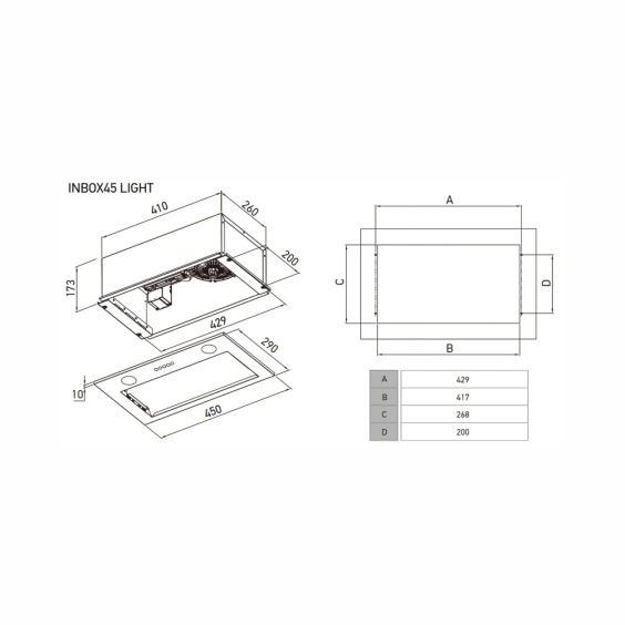 Meferi INBOX45BK Light вытяжка #12