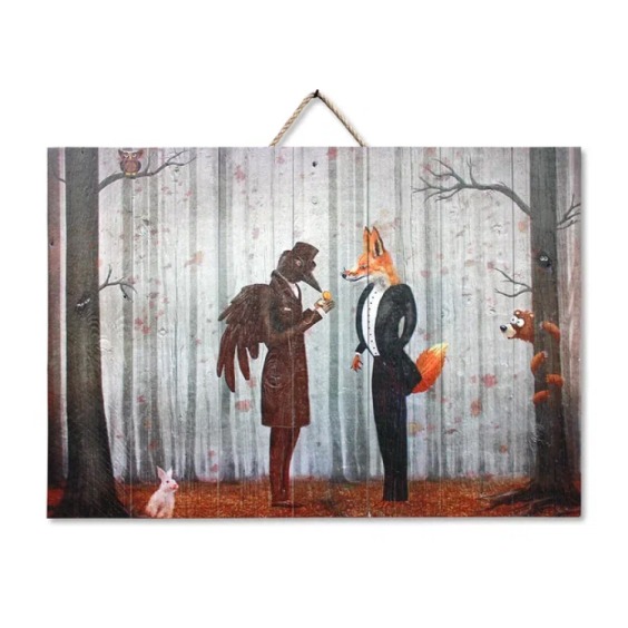 Картина "Лис и ворон" 70х50 см #1