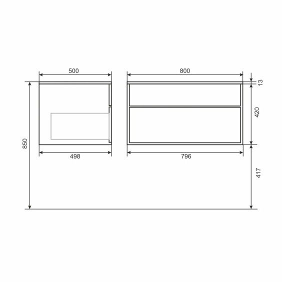 Тумба под раковину для ванной подвесная Uperwood Lotus Premium 80х50х42 см, белая #11