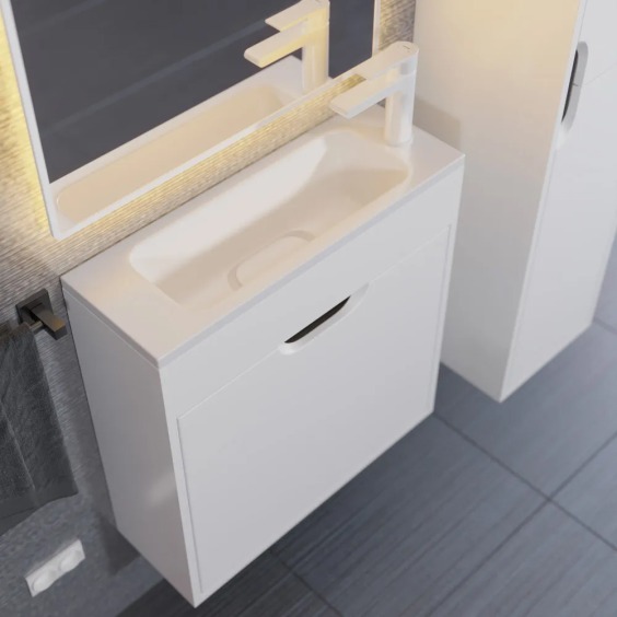 Тумба под раковину для ванной подвесная Uperwood Modul 60х21х60 см, белая/графит #11