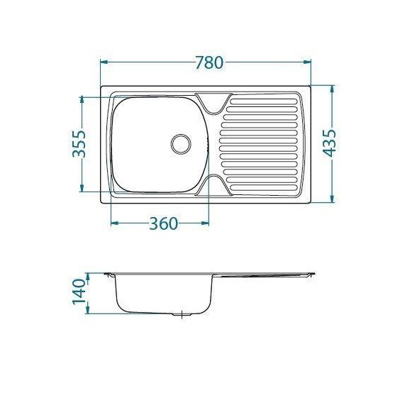 Alveus Basic 170 LEI-90 780X435 1X LUX кухонная мойка #2