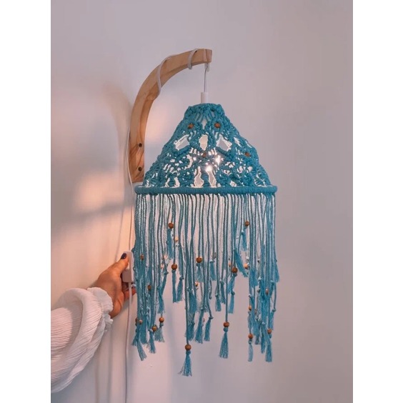 Светильник в технике макраме ручной работы #2