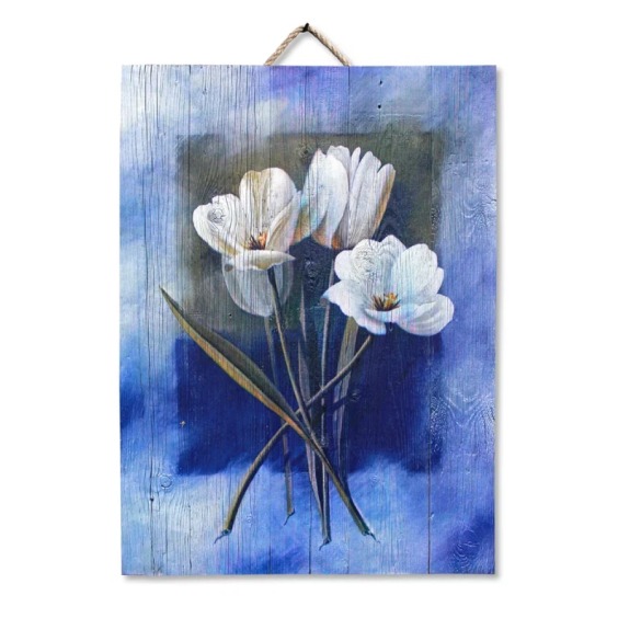 Картина "Белые цветы 3" 50х70 см #1