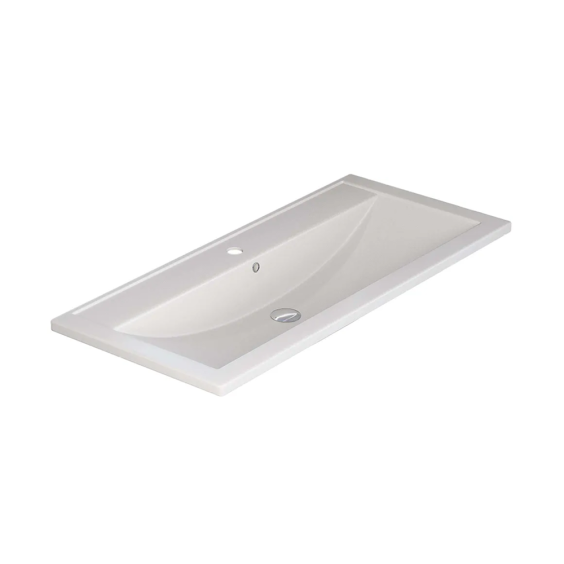 Раковина для ванной кварцевая Uperwood Foster Quartz 100х45,5х17,5 см, белая матовая, жасмин #2