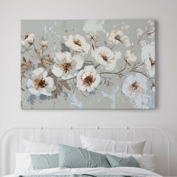 Интерьерная картина "Стильные цветы" на холсте, большая, размер 30 на 45 см #1