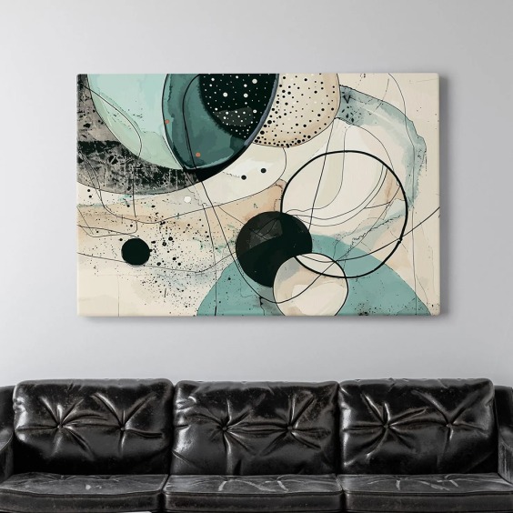 Интерьерная картина "Абстрактная вуаль" на холсте, большая, размер 80х115 см #1