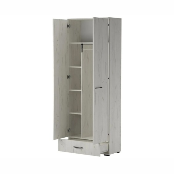Шкаф Италия ШК1Я-800 Крафт белый (прихожая) #2