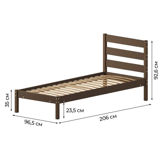 Кровать Мечта-7 90х200, обработка коричневый #2