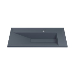 Раковина для ванной кварцевая Uperwood Lotus Quartz 80х50х13 см, серая матовая, бетон