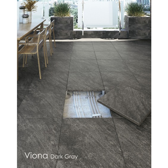 Утолщенный керамогранит Viona Dark Grey, 1200х600х20 мм #2