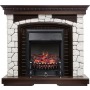 Каминокомплект Glasgow - Темный дуб / Белый с очагом Fobos FX Black