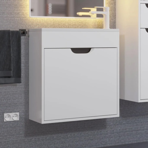 Тумба под раковину для ванной подвесная Uperwood Modul 60х21х60 см, белая/графит #10