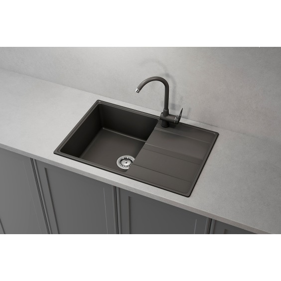 Мойка для кухни кварцевая Ulgran Quartz Prima 750-09, асфальт #2