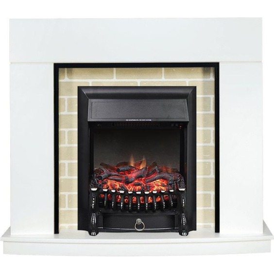 Каминокомплект Montana - Белый с очагом Fobos FX Black #1
