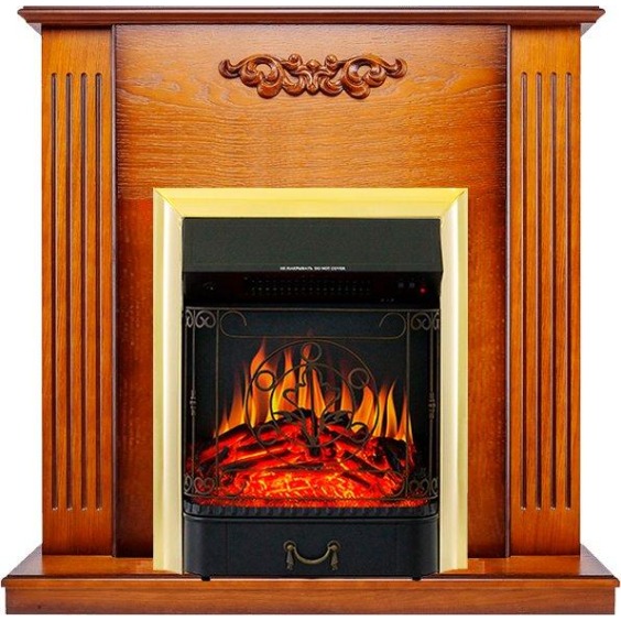 Каминокомплект Lumsden - Дуб антик с очагом Majestic FX Brass #1