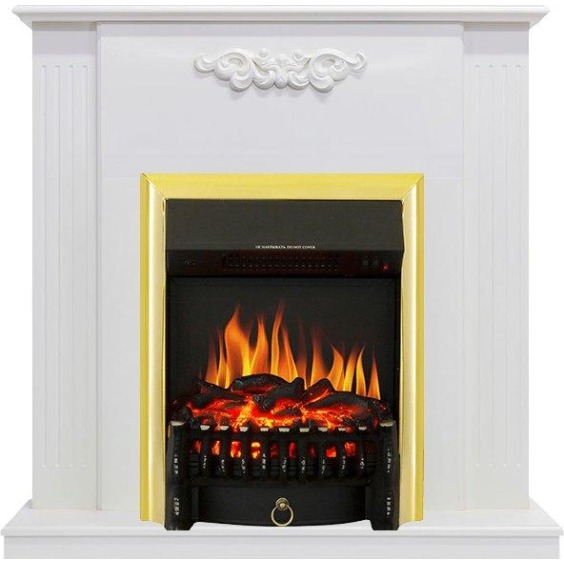 Каминокомплект Capri - Белое дерево делюкс с очагом Fobos FX Brass #1