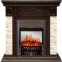 Каминокомплект Luxemburg (каменный) - Сланец/Темный дуб с очагом Fobos FX M Black
