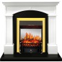 Каминокомплект Langford - Белый с черным с очагом Fobos FX M Brass