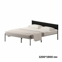 Комплект Лофт кровать 120х190 серая с черным чехлом тк 04