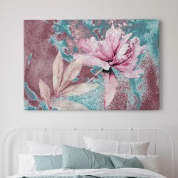 Картина на холсте "Античный цветок" в размере 80х115 см на стену, для интерьера, для дома, для комнаты, в спальню