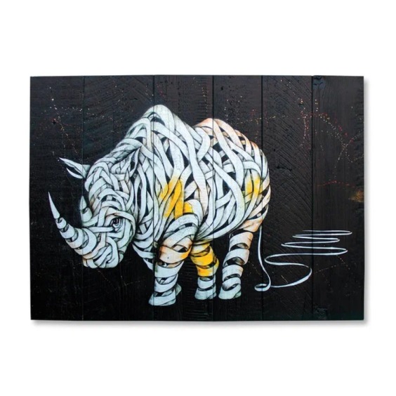 Картина "Носорог-мумия" 70х50 см #1