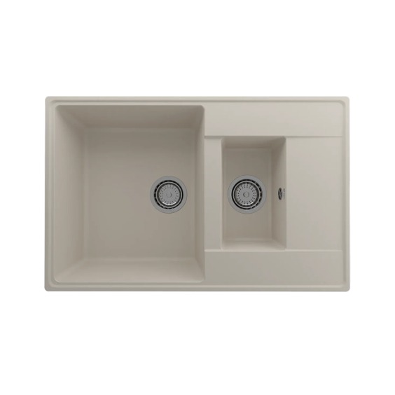 Мойка для кухни кварцевая Ulgran Quartz Prima 780-02, лен, 1,5 чаши #1