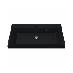 Раковина для ванной кварцевая Uperwood Classic Quartz 80х45х15 см, черная матовая, уголь