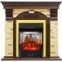 Каминокомплект Dublin - Темный дуб / Сланец с очагом Majestic FX M Brass