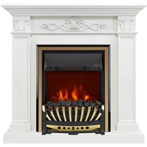 Каминокомплект Verona - Белый дуб с очагом Aspen Gold #1