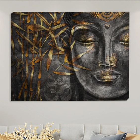 Картина на стену большая на холсте интерьерная "Будда", размер 50х80 см #5