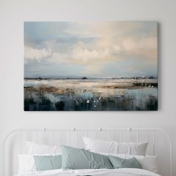 Интерьерная картина "Снежное поле" на холсте, большая, размер 60х90 см