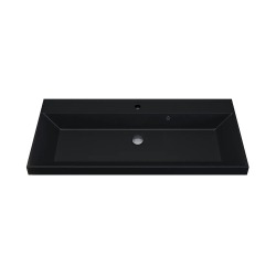 Раковина для ванной кварцевая Uperwood Classic Quartz 100х45х15 см, черная матовая, уголь