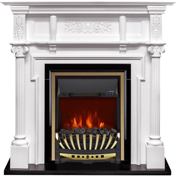 Каминокомплект Oxford - Белый с очагом Aspen Gold #1